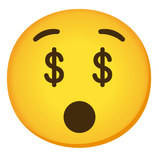 hushed money mouth face