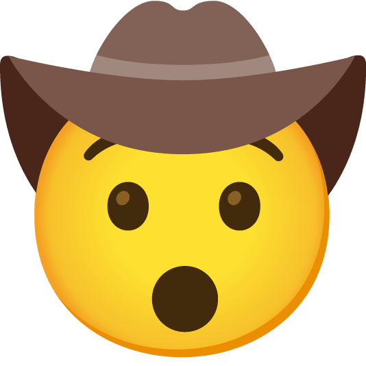 hushed face with cowboy hat