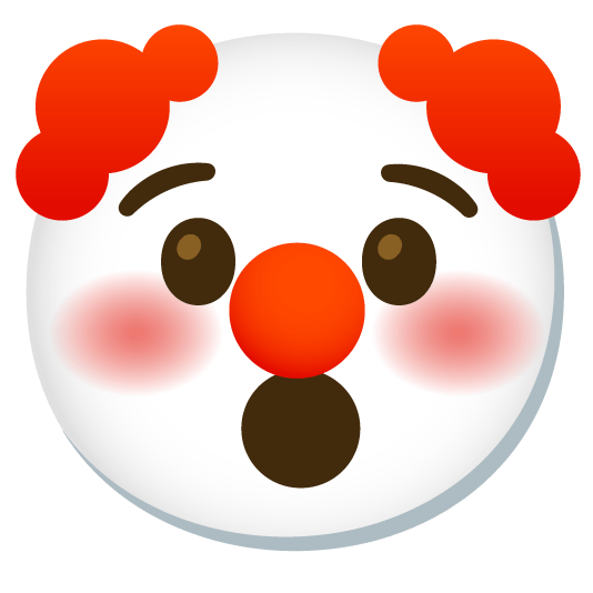 hushed clown face