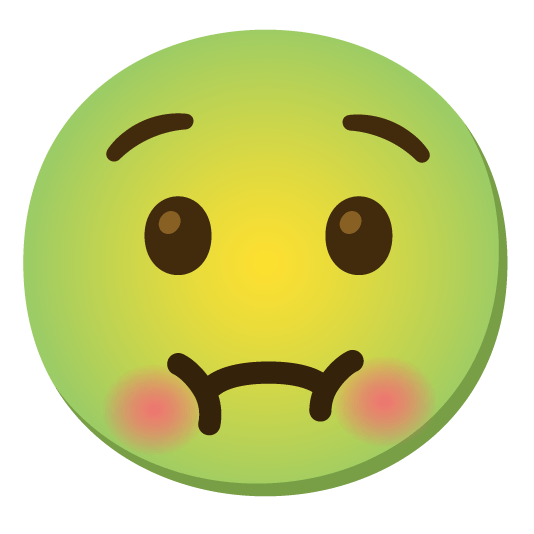 hushed nauseated face