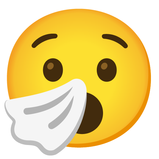 hushed sneezing face