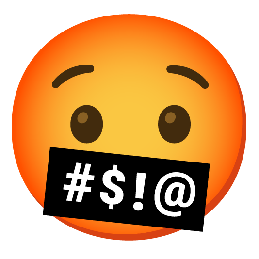 hushed face with symbols on mouth