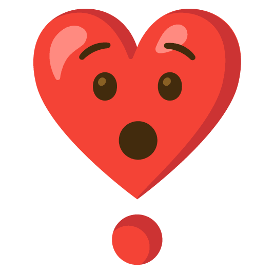 hushed heavy heart exclamation mark ornament