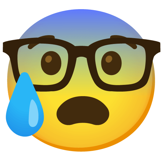 cold sweat nerd face