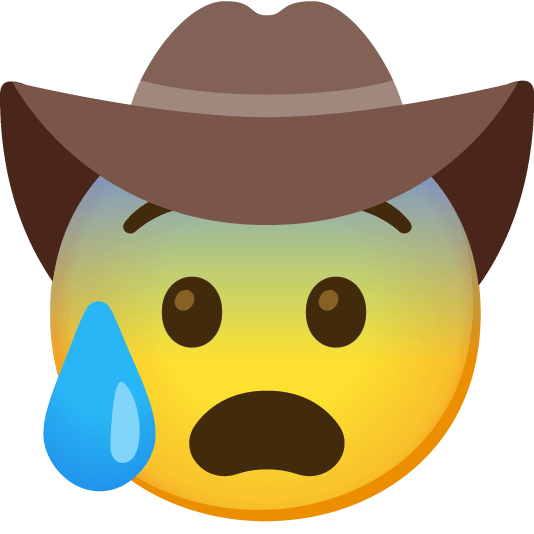 cold sweat face with cowboy hat