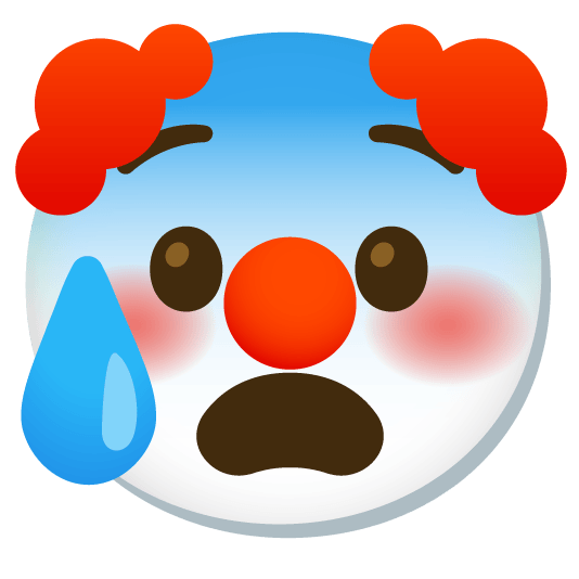 cold sweat clown face