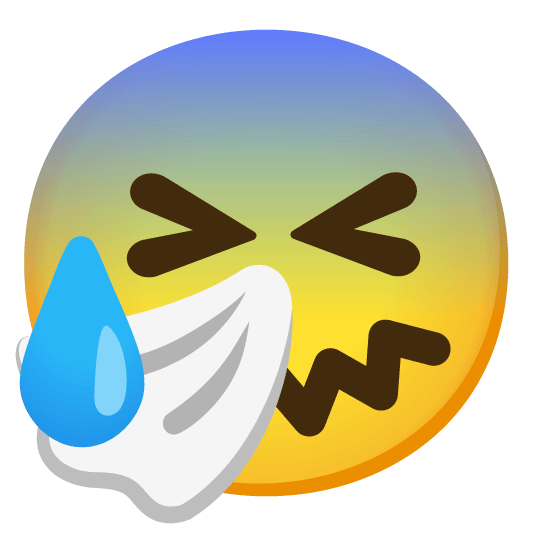cold sweat sneezing face
