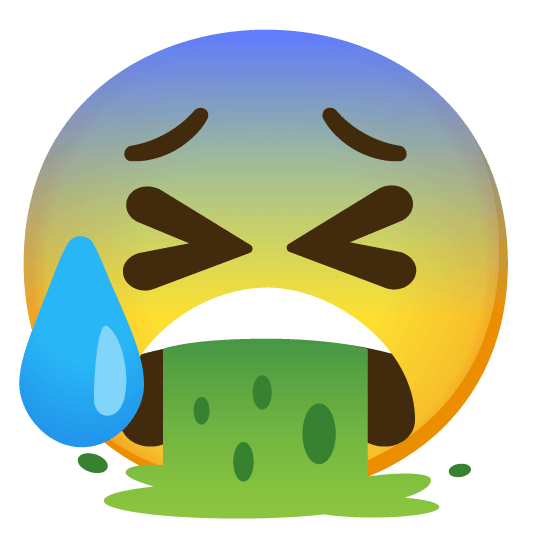 cold sweat face vomiting