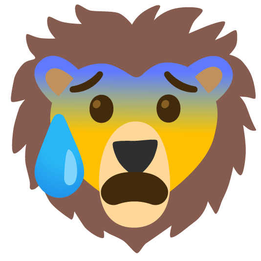cold sweat lion face