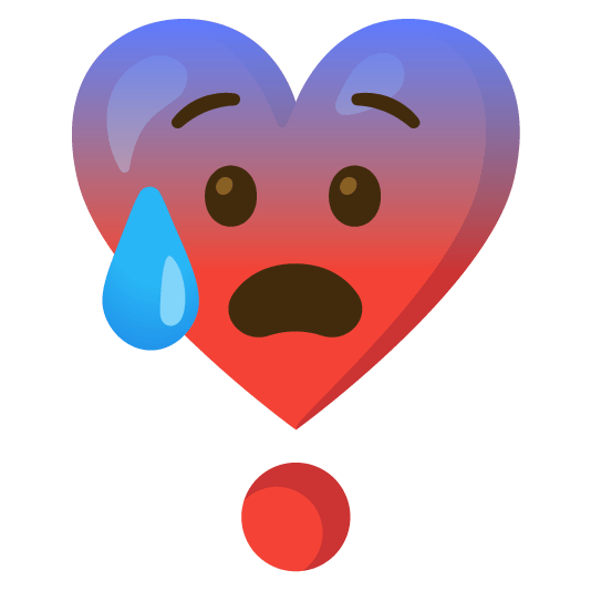 cold sweat heavy heart exclamation mark ornament