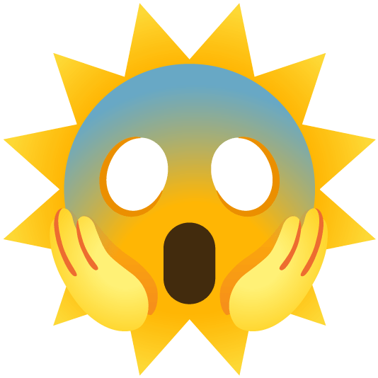 scream sun with face