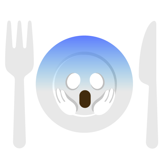 scream knife fork plate
