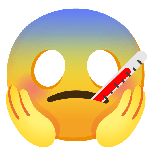 scream face with thermometer