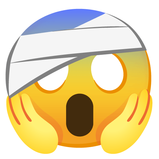 scream face with head bandage