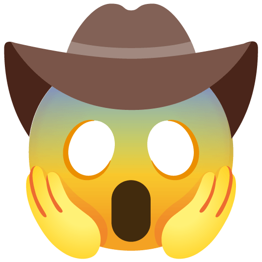 scream face with cowboy hat