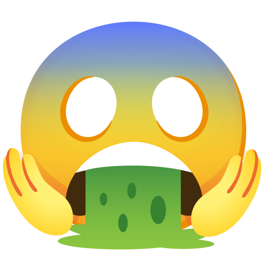 scream face vomiting