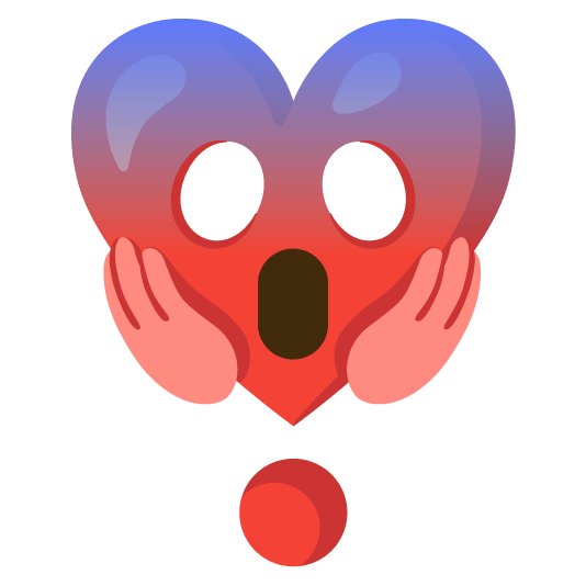 scream heavy heart exclamation mark ornament