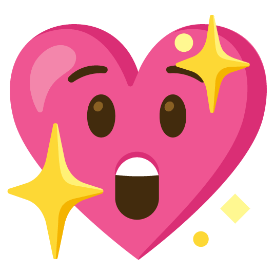 astonished sparkling heart