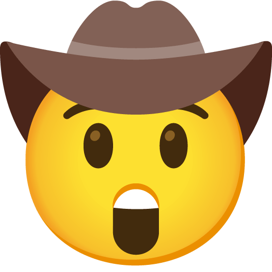 astonished face with cowboy hat