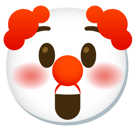 astonished clown face