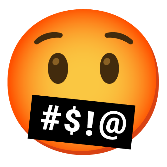 astonished face with symbols on mouth