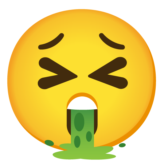 astonished face vomiting