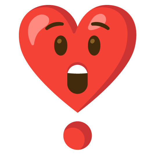 astonished heavy heart exclamation mark ornament