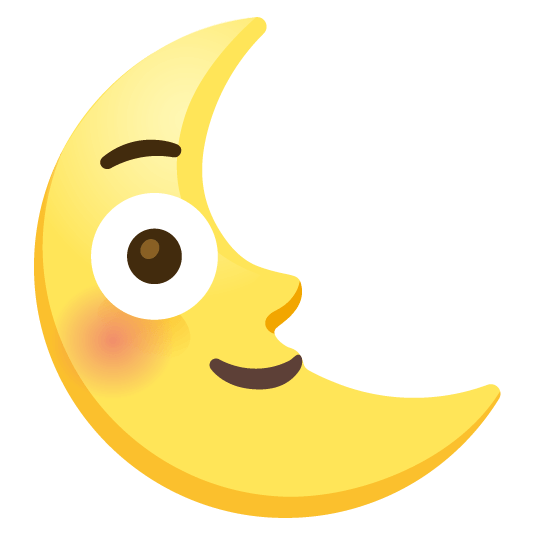 flushed last quarter moon with face