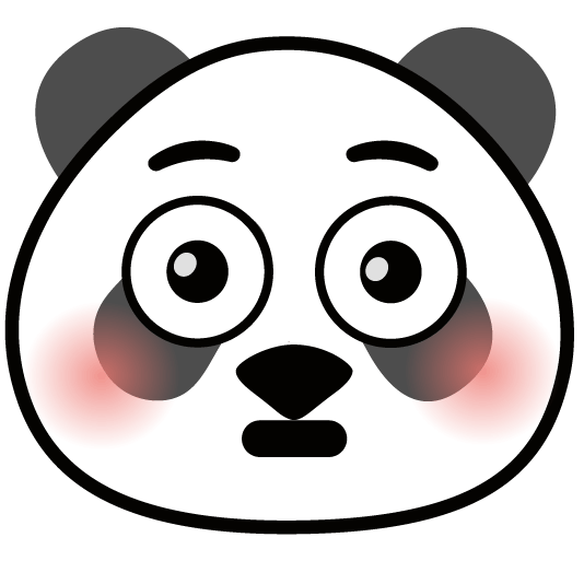 flushed panda face