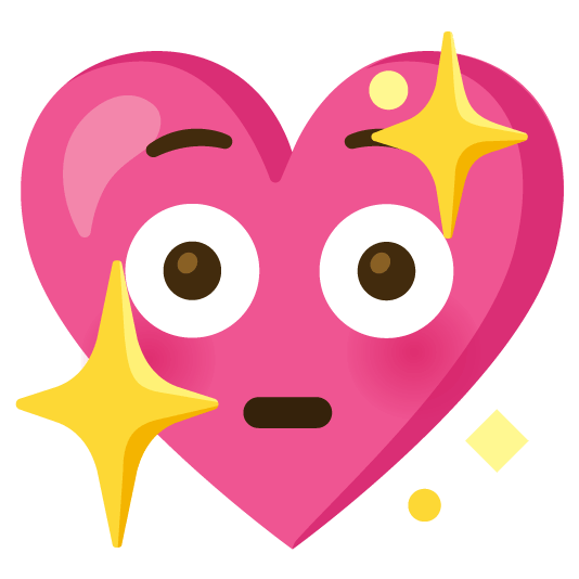 flushed sparkling heart