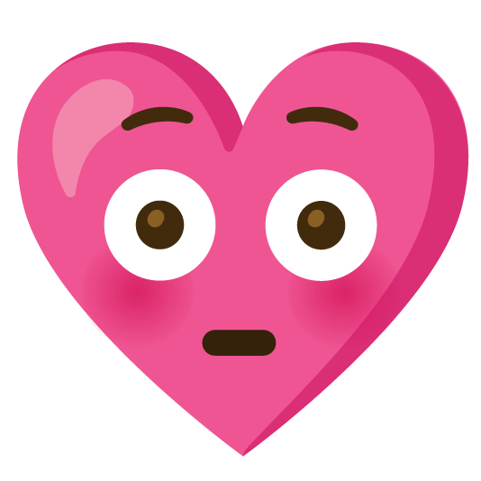 flushed gift heart