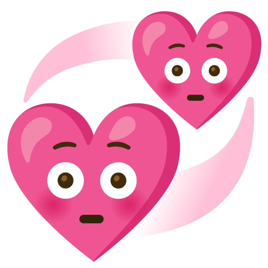 flushed revolving hearts