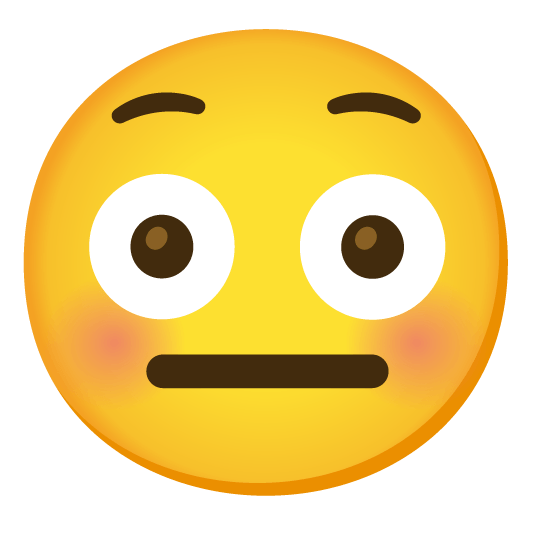 flushed neutral face