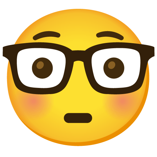 flushed nerd face