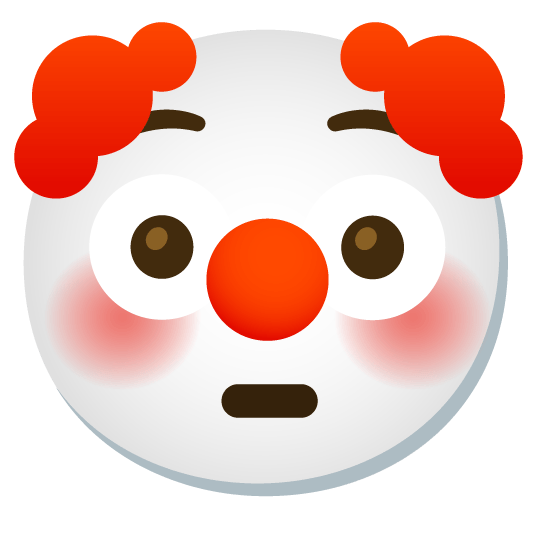 flushed clown face