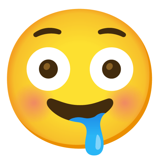 flushed drooling face