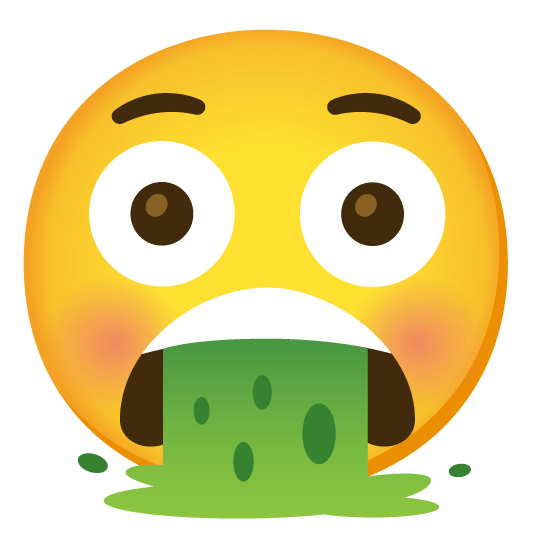 flushed face vomiting