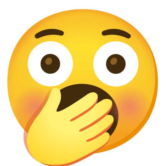 flushed yawning face