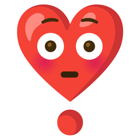 flushed heavy heart exclamation mark ornament