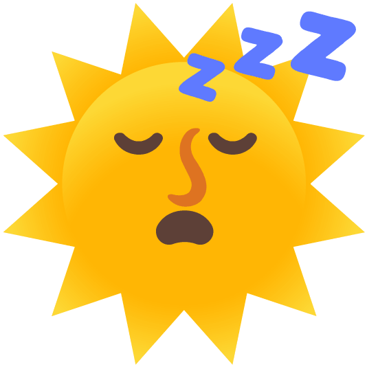 sleeping sun with face