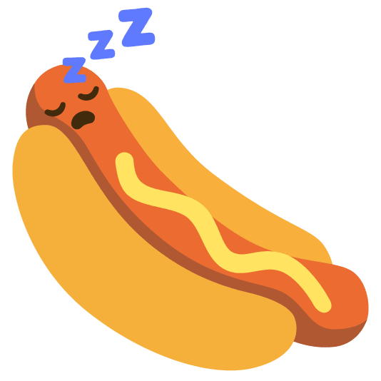 sleeping hotdog