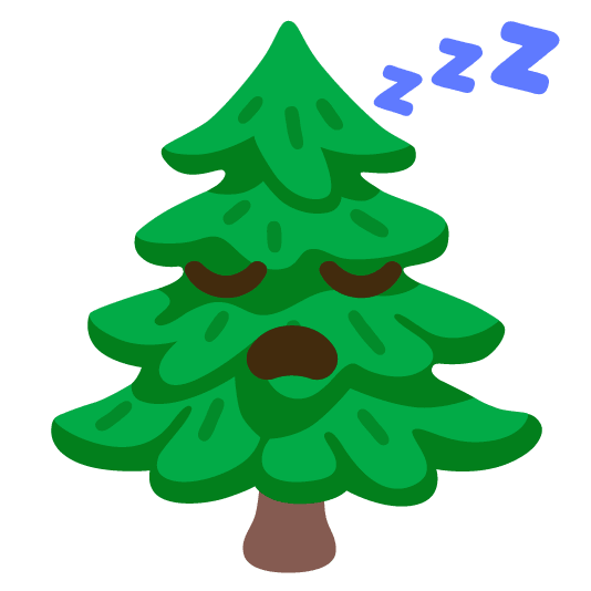 sleeping evergreen tree