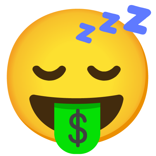 sleeping money mouth face
