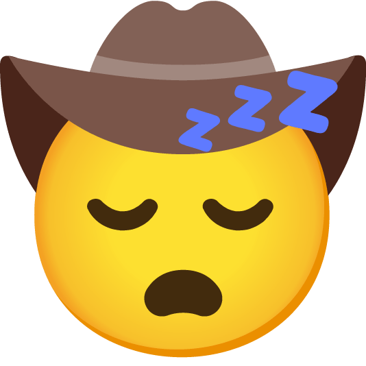 sleeping face with cowboy hat