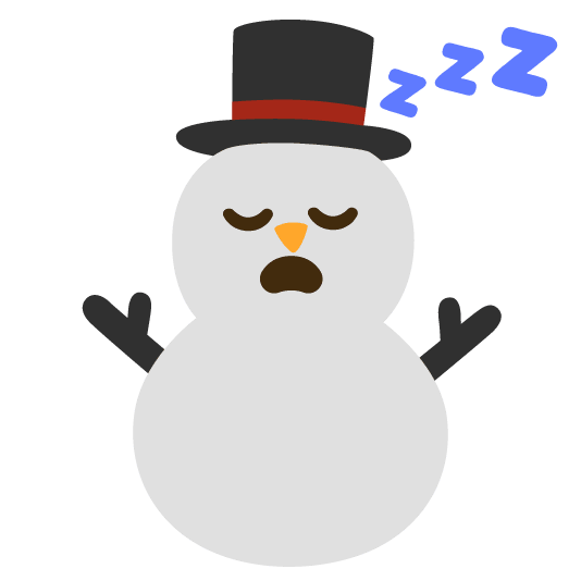 sleeping snowman without snow