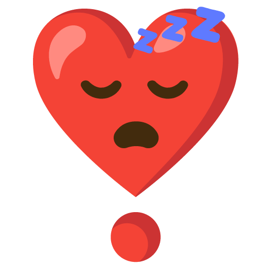 sleeping heavy heart exclamation mark ornament