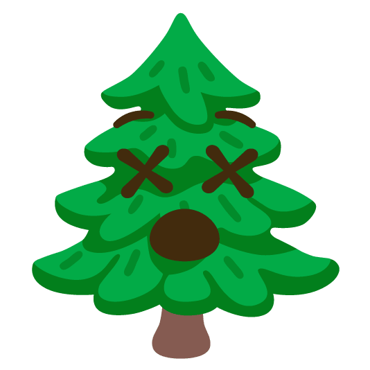 dizzy face evergreen tree