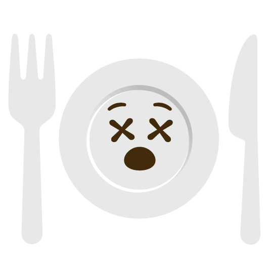 dizzy face knife fork plate