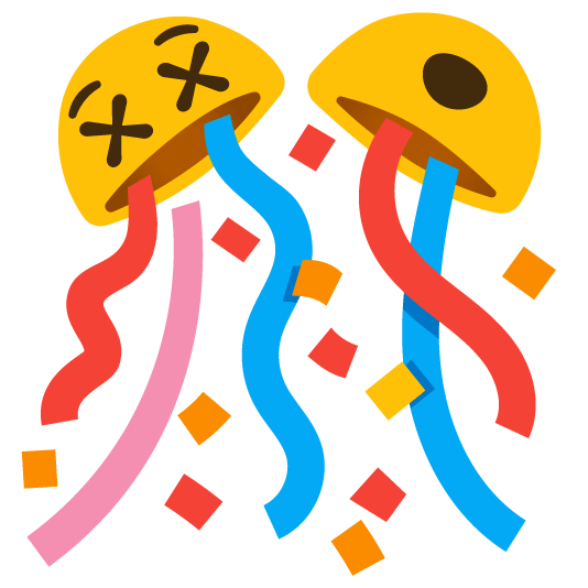 dizzy face confetti ball