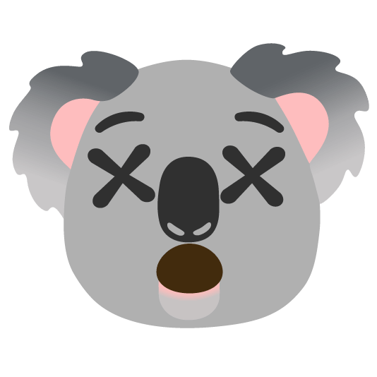dizzy face koala